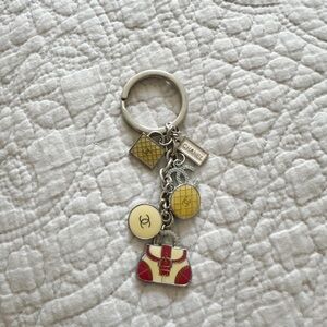 Chanel Keychain with Red and Yellow Charms